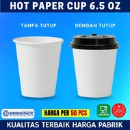 Please - Hot Paper cup 6.5 oz with lid - 6.5 oz White Coffee Paper cup
