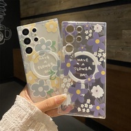 For Samsung S25 Ultra S24 S23 FE S22 S21 purple flower Phone Case For Samsung A55 A56 A16 A17 A15 A1