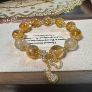 Lucky Natural Citrine Blonde Yellow Tower Crystal Bracelet Bracelet Girl Girlfriends Lucky Gift 3.3