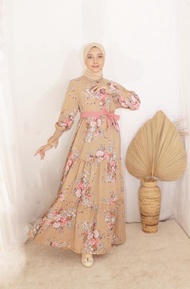 Humaira Maxi Dress Baju Gamis Wanita Muslim Busui Jumbo Motif Bunga