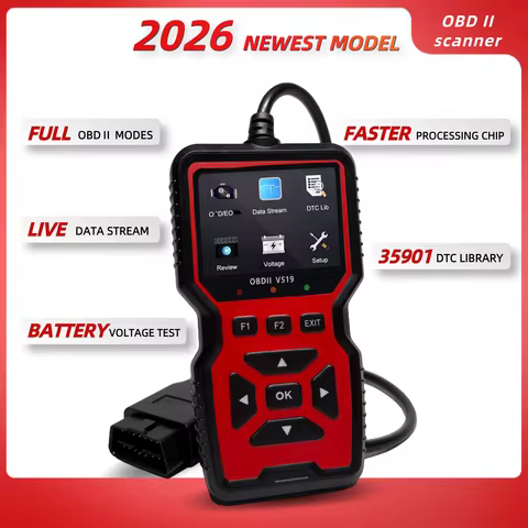 V519 Red Car Diagnostic Scanner Tool Automotive OBD2 Scanner for Engine Health Check with Color Scre
