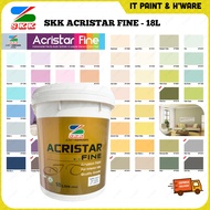 [18 Liter] SKK Paint Acristar Fine 18L Emulsion Indoor Wall Paint for Interior Wall and Ceiling Cat Rumah Dinding Dalaman Murah