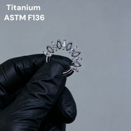 F136 Titanium Cubic Zirconia Septum Daith Piercing Jewellery 16G 8mm 1 piece