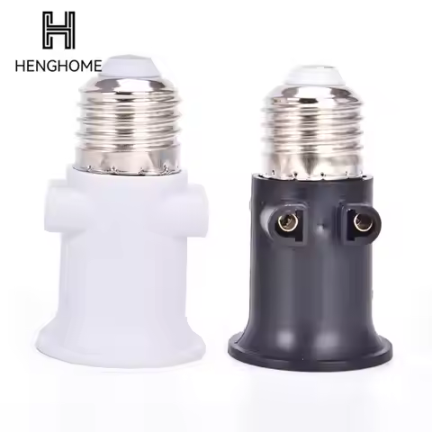1pcs E27 EU LED White Black Bulb PBT Lamp Holder Light Socket Used Into 2-pin Plug For Home Studio P