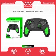 HIJAU IINE Protective Cover Silicone Case Nintendo Switch 2 Pro Controller - Black Green