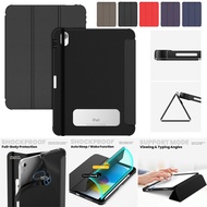 High Quality For iPad 10th Gen 2022 10.9 inch Magnetic PU Leather Soft TPU Outer Shell Auto Sleep / Wake Built in Pencil Holder Flip Tablet Case Cover