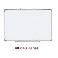 Gator Magnetic Whiteboard 48 x 48 Inches 4 x 4 Feet Aluminum Frame Eraser Holder Plastic Corners