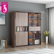 SEA HORSE KLASS Tempered Glass Wardrobe Include Delivery and Installation (Without Light) (YHT-WAB-CPJ)