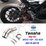 Motorcycle exhaust pipe burnt blue R3 exhaust R25 connecting pipe MT03 muffler MT03 middle pipe 51mm