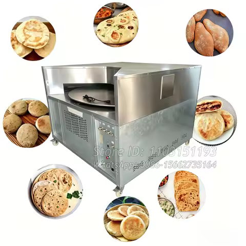 Commercial Rotating Flat Naan Bake Making Electric Gas Tandoor Lebanese Chapati Toaster Arabic Roti 