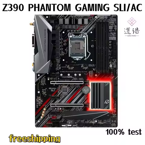 For ASRock Z390 Phantom Gaming SLI/ac LGA1151 Motherboard, Built-in WiFi BT, Dual SLI Dual M.2, Supp
