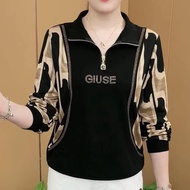 Belly Half Hundred cod Tops Cover Western Style Lapel Clothes Thin Women Zipper 2025 New Style Age S