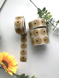500 piezas/rollo Pegatinas de "Gracias por tu pedido" Etiquetas adhesivas de papel kraft para empaque de pasteles y repostería