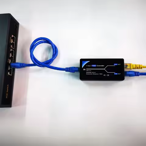Revotech 2 Port POE Extender 10/100Mbps with IEEE 802.3af Standard Input / Output for IP Camera Exte