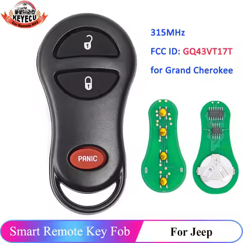 KEYECU 3 Buttons 315MHz GQ43VT17T For Jeep Grand Cherokee 1998 1999 2000 2001 2002 2003 2004 Smart C