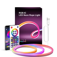 แถบไฟ LED RGB พร้อม WIFI บลูทูธ,แถบไฟนีออน3เมตรควบคุมด้วยรีโมท12โวลต์สำหรับตกแต่งตู้เสื้อผ้าตู้