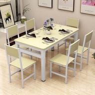 Hotel Fast Food 6 Dining Table Chair 4 People Canteen Snack Bar Rectangular Small Apartment Househol