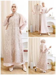 (Jamin RealPict) 2IN1 GEORGINA DRESS INNER + OUTER BRUKAT TILLE PREMIUM / FREE BELT / SET GAMIS MAX