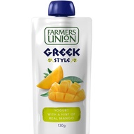 Farmers Union Greek Style Fresh Yogurt With A Hint of Real Mango Yougurt Pouch 130g