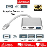 MONQIQI Adapter Converter Type C USB 3.0 to HDMI 3 in 1 Converter Cable Hub Macbook Chromebook Pixel