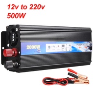 500W-2000W Car Inverter 12V/24V DC to AC 220V 1000W/2000W Voltage Transformer Power Converter Inverter with USB Car Charger