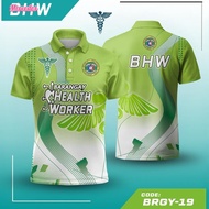 2025 Full Sublimation (BHW) Polo Shirt for Women (BHW) Polo Shirt Men's Health Worker Polo Shirt Top