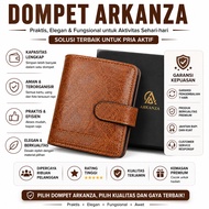 ARKANZA WALLET Men's Wallet Card & Money Slot Triple Coin Leather WA1309B7 Fold Slot Many