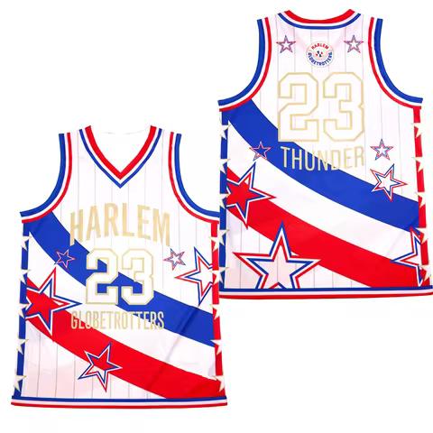 Family Matching Harlem Globetrotters 22 Print Jersey Sleeveless V-neck Loose Fit Retro Streetwear Ta