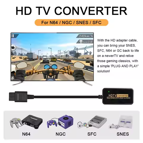 1080P NGC/SNES/N64 To HDMI Converter Adapter,HDMI Cable for Nintend 64 SNES Console Game Cube Plug A