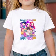 Girls' Short Sleeve Tops for Big Kids T T-shirt Baju Kpop Demon Hunters 01 T-Shirt Kids Adult-Kpop H