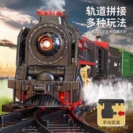 Hot-Selling Track Steam Train Set Cool Retro Simulation Electric Remote Control Train with Sound, Li