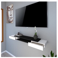 MINIMALIST WALL-MOUNTED TV RACK FLOATING HANGING DRAWER BLACK WHITE DRAWER