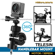 Telesin Mounting Bicycle Motorcycle Handlebar 360 Rotate Bike Handlebar Mount GoPro Insta360 YI Osmo