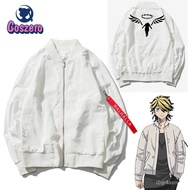 ✞⋮ Kazutora Hanemiya Cosplay Tokyo Revengers Costumes White Coat Valhalla Uniform Baseball Coat Mike