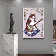 Perilla-ลายผีญี่ปุ่น Ukiyo-E ภาพวาดสีน้ำมันโปสเตอร์แมววาดศิลปะบนกำแพงรูปสัตว์น่ารัก714-B3ห้องนั่งเล่