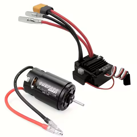 EPINON 12T 550 Brushed Motor and 80A ESC Brushed Motor ESC Combo BEC 5A 7.4V/6.4V for 1/10 RC Crawle
