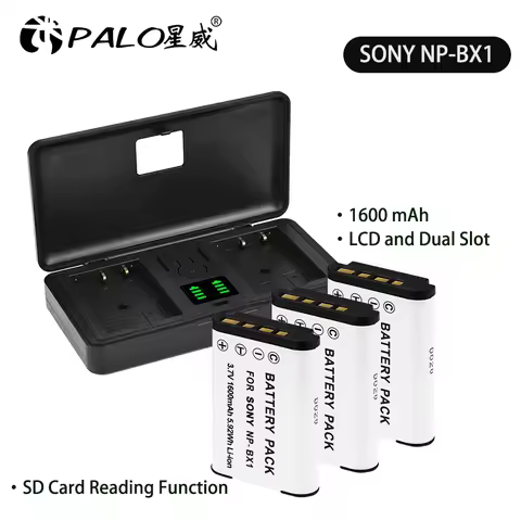 NP-BX1 NPBX1 1600 mAh Battery NP BX1 with Fast Charger Box for Sony RX100 M3 M7 M2 M4 M5 ZV-1 RX100 