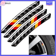 KKUO 4PCS สีดำสีดำ สติกเกอร์ศูนย์ล้อ เส้นใยคาร์บอน 3.54x0.31in M-Color WHEEL emblems Sticker COVER ตกแต่งภายนอกรถยนต์ ชุดกระโปรงยาว ตราสัญลักษณ์ธงไตรรงค์ สำหรับรถยนต์ส่วนใหญ่