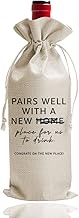 Housewarming Gift Wine Bags, Housewarming Party Decorations, Housewarming Return Burlap Drawstring W