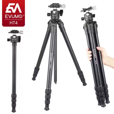 EVUMO HT4 Aluminum Lightweight Travel Tripod with Panoramic Ballhead for DSLR Camcorder Canon Nikon 