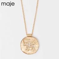 Maje French Classic Women's Clothing Constellation Series Taurus Simple Rhinestone Design Necklace M