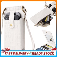 [READY STOCK] Leather Material Versatile Card Holder Women Cross-Body Upright Vintage One-Shoulder Wallet Woman
