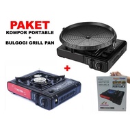 Paket Kompor Gas Portable Bbq Bulgogi Grill Pan