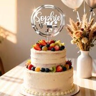 Personalized Birthday Cake Topper, Customizable With Name And Age, Acrylic Mirror Material, Suitable