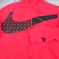 MERAH Hoodie Nike zipper big logo center L Red