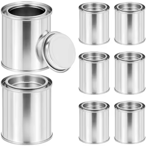 1/4 Pint Metal Paint Cans with Lids, Empty Tinplate Paint Containers for DIY Crafts, Paint Storage