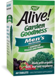 Alive! Garden Goodness Men's Multivitamin, One Serving of Veggies and Fruits**, High Potency B-Vitam