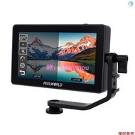 Feelworld F6 PLUS 6 英寸攝像機現場監視器套件 3D LUT 視頻輔助,帶遮陽傾斜臂支持 4K 高潔輸