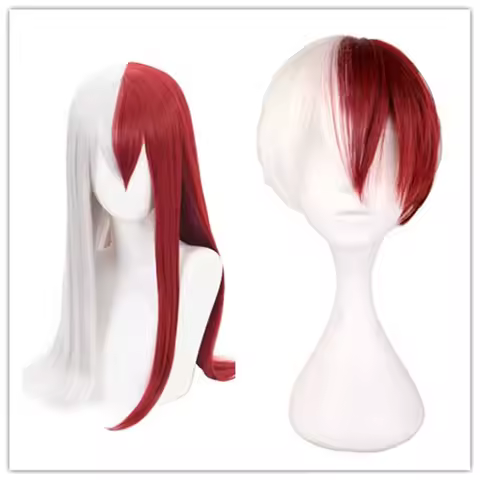 My Hero Academia Boku no Hiro Akademia Shoto Todoroki Shouto Wigs White And Red Cosplay Shoto Girl W