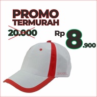 MERAH KATUN White Red Hat Red White Hat Canvas Hat White Red Cotton Canvas Hat Baseball Cap